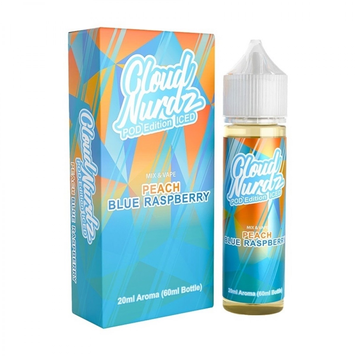 Cloud Nurdz Peach Blue Raspberry Pod Edition Iced Flavorshot 20ml/60ml